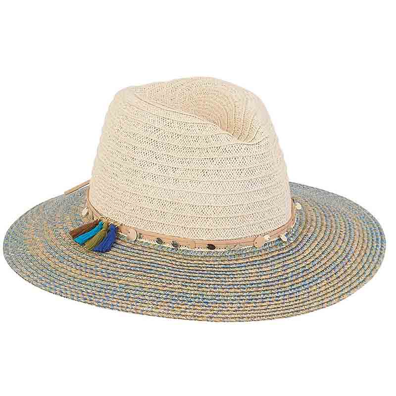 Petite Safari Hat with Colorful Brim - Sunny Dayz™ Safari Hat Sun N Sand Hats HK210 Blue Small (54-55 cm) 
