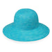 Petite Scrunchie Packable Sun Hat - Wallaroo Hats Wide Brim Sun Hat Wallaroo Hats PSCRTW Turquoise / White Small (56 cm) 