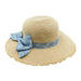 Petite Frayed Brim Sun Hat with Paisley Bow - San Diego Hat, Wide Brim Sun Hat - SetarTrading Hats 