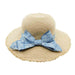 Petite Frayed Brim Sun Hat with Paisley Bow - San Diego Hat Wide Brim Sun Hat San Diego Hat Company PBK6527LGNAT Natural Extra-Small (52.5 CM) 