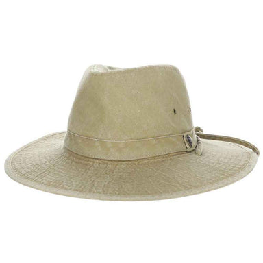 Pigment Dyed Cotton Outback Hat with Chin Cord - DPC Outdoors Hats Safari Hat Dorfman Hat Co. MC398-KH2 Khaki Medium 