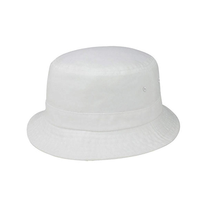 White Twill Bucket Hat for Small Heads - Mega Cap Bucket Hat MegaCI MC7801Y White XS (54 cm) 