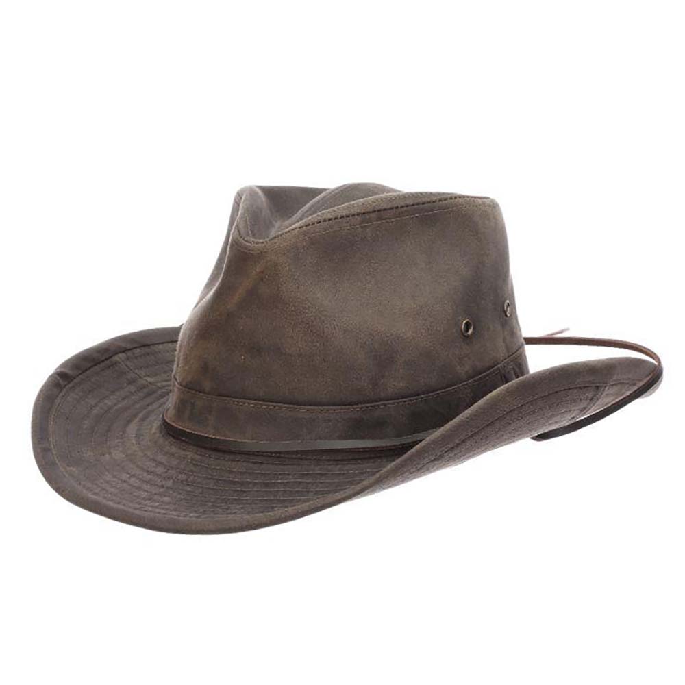 Mens Canvas Hat | Outdoor Weathered Outback Hat for Men