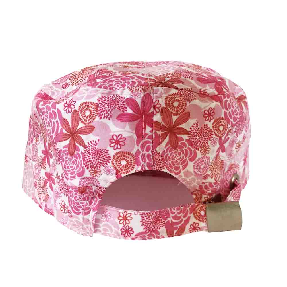 Pink Flower Cotton Cadet Cap for Small Heads - Sunny Dayz Hat Cap Sun N Sand Hats    