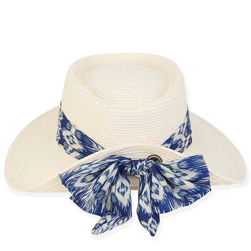 Pinned Up Back Gambler Style Sun Hat - Sun 'N' Sand Hats Facesaver Hat Sun N Sand Hats    