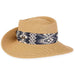 Pinned Up Back Gambler Style Sun Hat - Sun 'N' Sand Hats Facesaver Hat Sun N Sand Hats HH2846B Tan Medium (57 cm) 