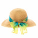 Pinned Up Back Sun Hat with Tie Dye Chiffon Scarf - Boardwalk Style Facesaver Hat Boardwalk Style Hats DA1885-BL Blue OS (58.5 cm) 