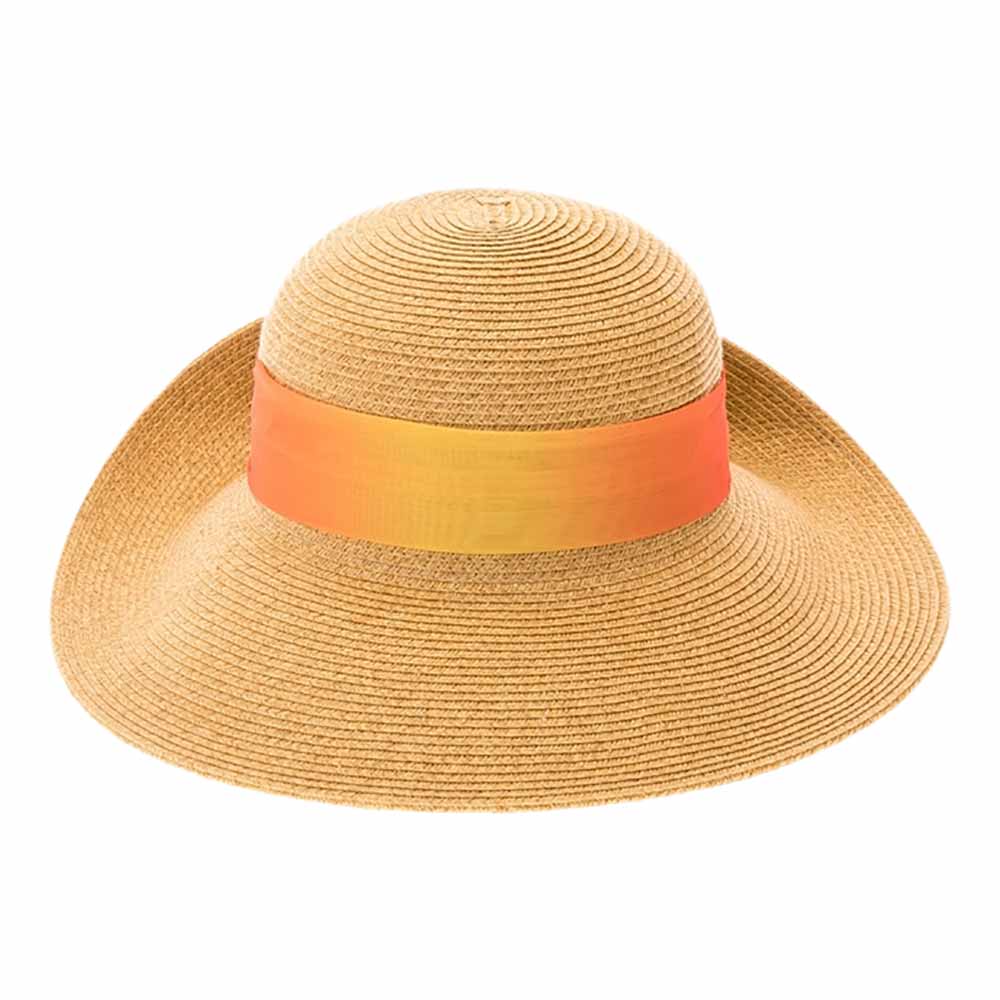 Pinned Up Back Sun Hat with Tie Dye Chiffon Scarf - Boardwalk Style Facesaver Hat Boardwalk Style Hats    