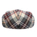 Plaid Cotton Flat Cap with Faux Leather Peak - Stacy Adams Hats Flat Cap Stacy Adams Hats    