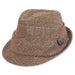 Plaid Fedora with Button Accent for Fall - Adora Hats® Fedora Hat Adora Hats AD1200A Camel S/M (56-57 cm) 