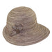 Polybraid Bonnet Cap with Button Accent - Jeanne Simmons Hats Facesaver Hat Jeanne Simmons js8495BN Brown Medium (57 cm) 