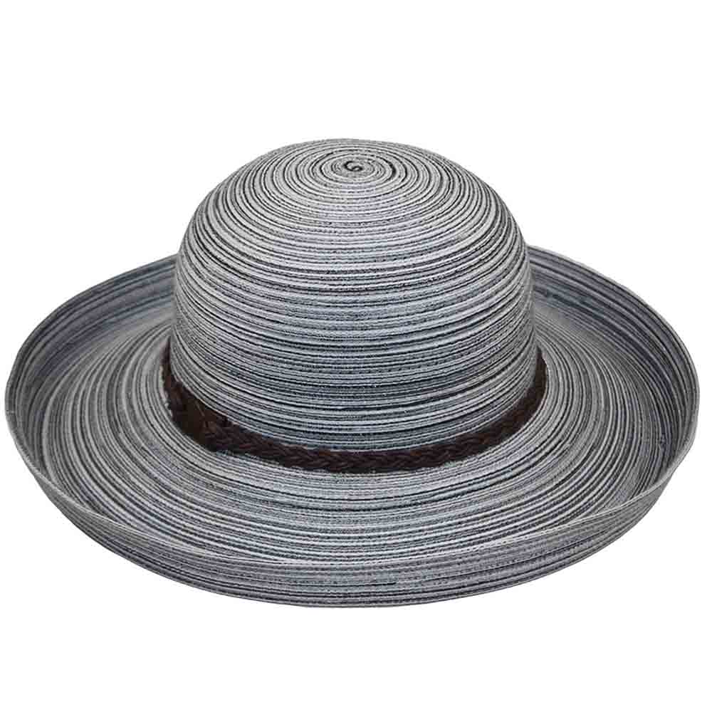 Polybraid Kettle Brim Hat in Neutral Colors - Jeanne Simmons Hats Kettle Brim Hat Jeanne Simmons js8002BW Black/White  