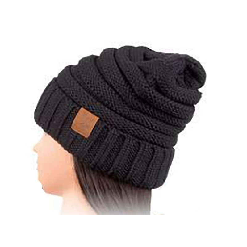 Ponytail Hole Knit Slouchy Beanie - Karen Keith Beanie Great hats by Karen Keith    