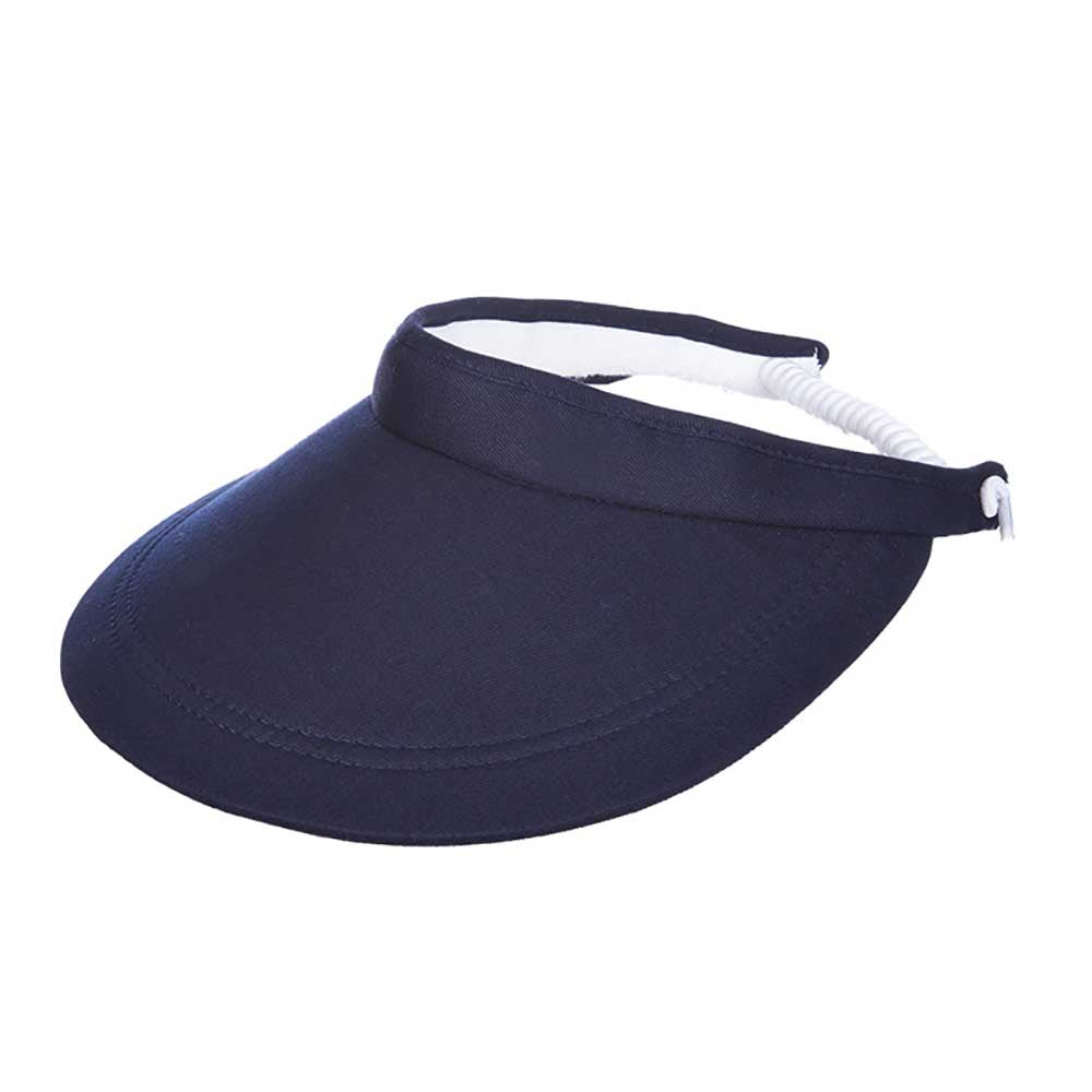 Pro Golf Cotton Sun Visor - Cappelli Hats Visor Cap Scala Hats V229NV Navy
