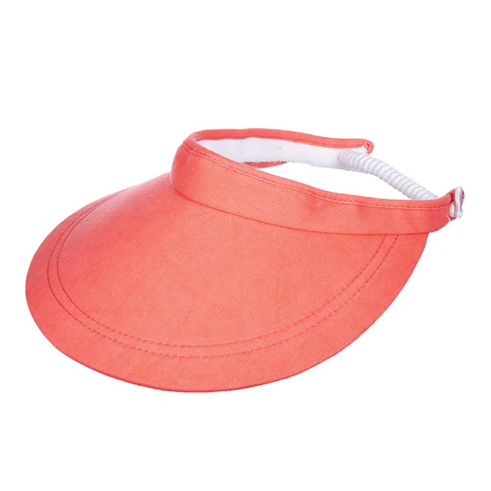 Pro Golf Cotton Sun Visor - Cappelli Hats Visor Cap Scala Hats V229SM Salmon