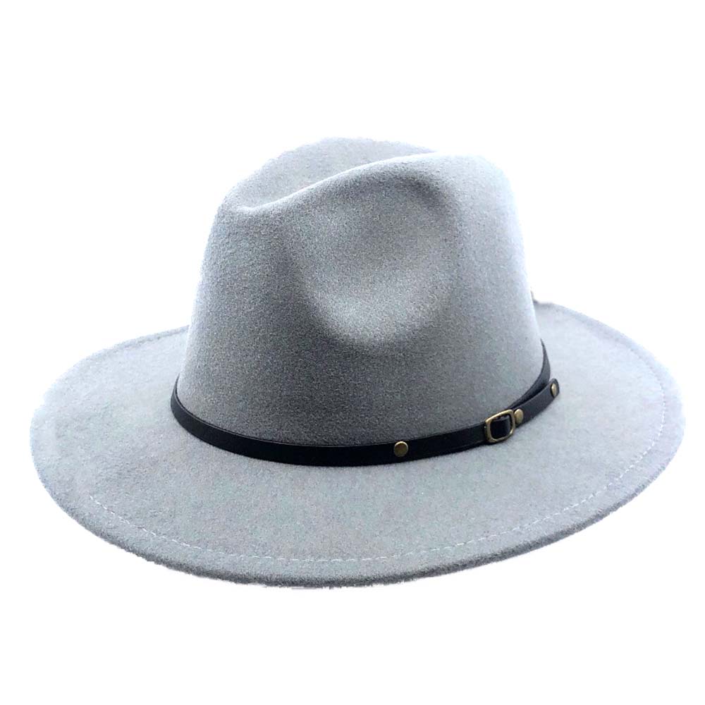 Red Bottom Hats Fashion Felt Fedora Hat - Milani Hats Fedora Hat Milani Hats FD9009 Grey M/L (58 cm) 