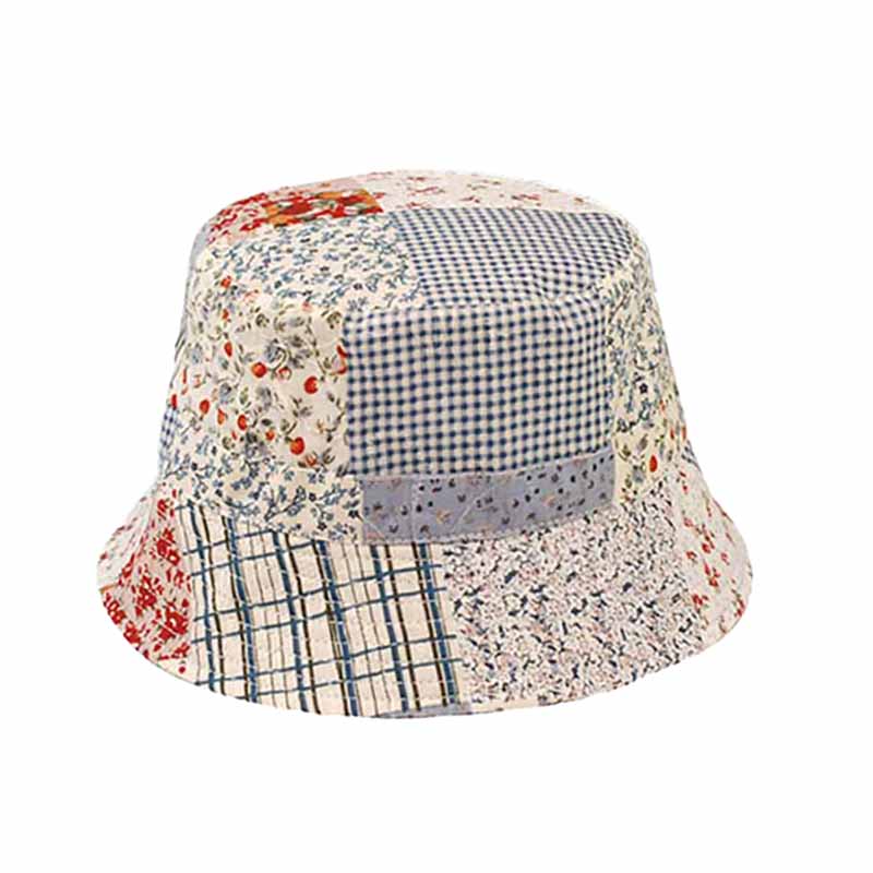Reversible Floral Patchwork Bucket Hat for Small Heads Bucket Hat MegaCI    