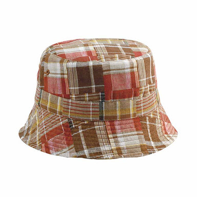 Reversible Plaid Cotton Bucket Hat for Small Heads Bucket Hat MegaCI    