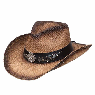 Rhinestone Flower Concho Cowboy Hat for Small Heads - Karen Keith Hats Cowboy Hat Great hats by Karen Keith RM10D-J Tan Small (54 cm") 