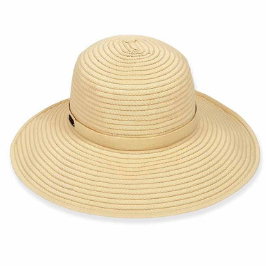 Ribbon Backless Facesaver Hat - Sun 'N' Sand Hats Facesaver Hat Sun N Sand Hats HH1286B Natural M/L (58 cm) 