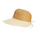 Ribbon and Straw Facesaver Hat - Boardwalk Style Facesaver Hat Boardwalk Style Hats da685bl Cream Medium (57 cm) 