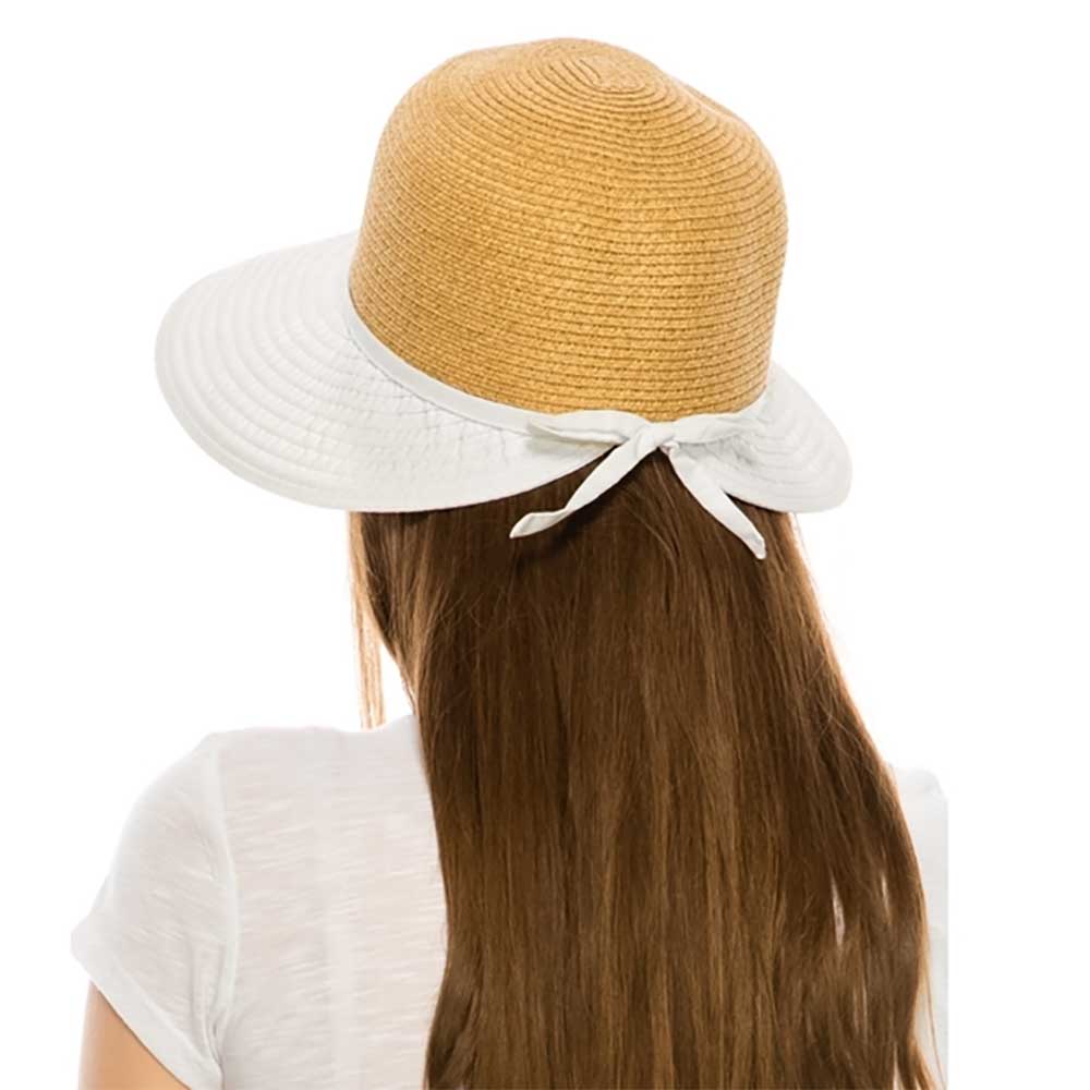 Ribbon and Straw Facesaver Hat - Boardwalk Style Facesaver Hat Boardwalk Style Hats    