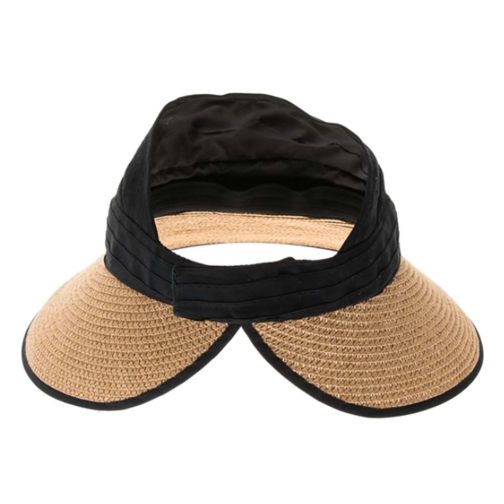 Two Tone Reversible Ribbon Crusher - Boardwalk Style Sun Hats