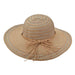 Ribbon and Straw Striped Crown Wide Brim Sun Hat - Tropical Trends, Wide Brim Sun Hat - SetarTrading Hats 