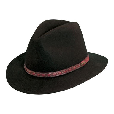 Richmond Crushable Water Repellent Wool Felt Safari Hat - Scala Hat Safari Hat Scala Hats DF47-BLK2 Black Medium (57 cm)