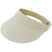 Roll Up Wide Brim Solid Color Sun Visor - Boardwalk Style Visor Cap Boardwalk Style Hats DA763 IVT Ivory Tweed  