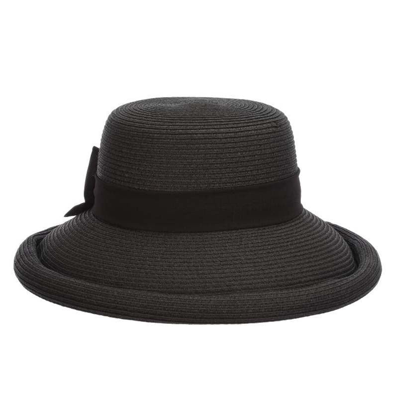 Rolled Brim Sun Hat with Chiffon Bow - Callanan Handmade  display picture 2