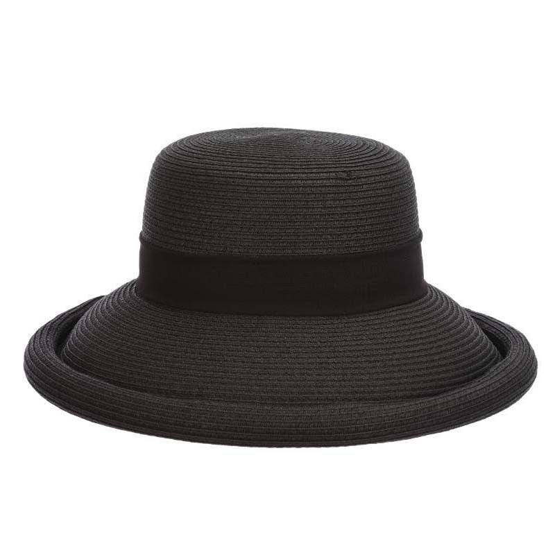 Rolled Brim Sun Hat with Chiffon Bow - Callanan Handmade  display picture 3