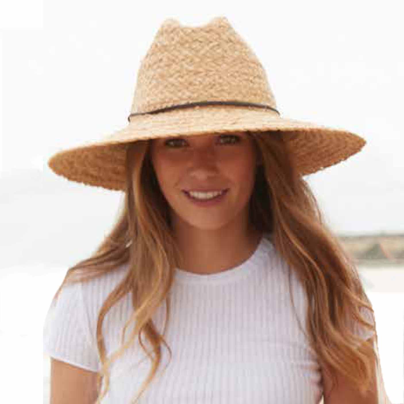 Rough Braid Raffia Lifeguard Hat - Scala Hats Lifeguard Hat Scala Hats    