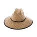Rush Straw Lifeguard Hat for Small Heads - Boardwalk Style Hats Lifeguard Hat Boardwalk Style Hats DA1766K Natural Extra-Small (54 cm) 