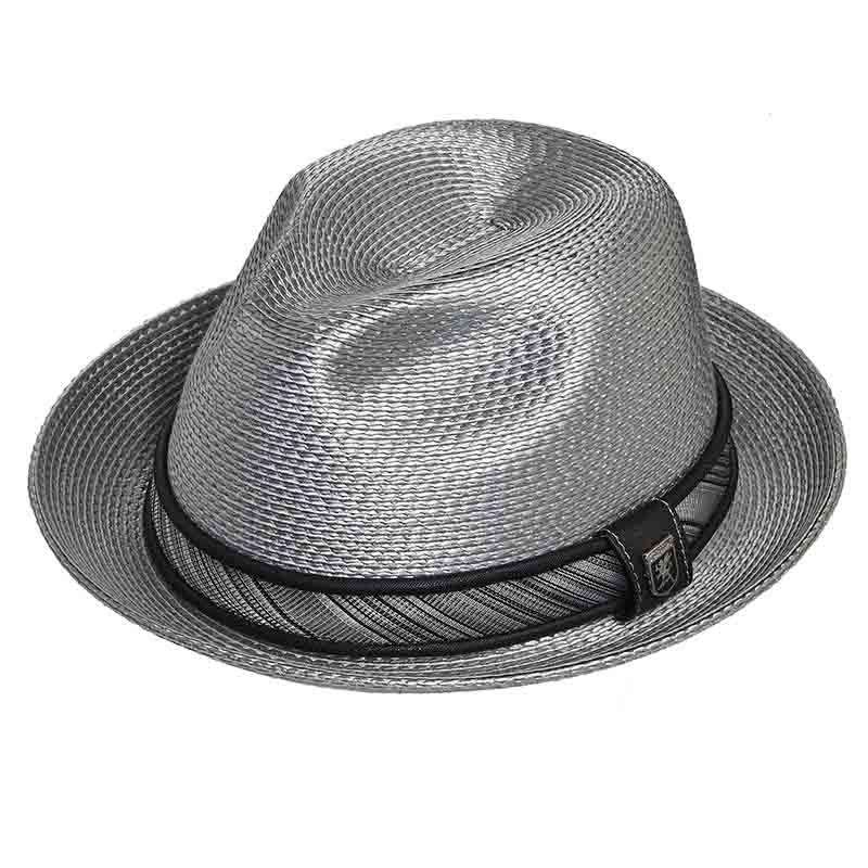 Women's Grey Fedora Hat with A Feather | Small | Justine Hats
