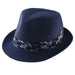 Memento Fedora Hat with Guitar Pin by Carlos Santana Fedora Hat Santana Hats san226blm Blue Small/Medium 