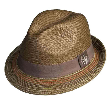 Holistic Toyo Fedora Hat with Ribbon Band - Carlos Santana Hats Fedora Hat Santana Hats san293 Brown Medium 
