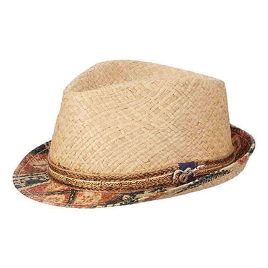 Seminole Raffia Fedora Hat with Jute Band by Carlos Santana Fedora Hat Santana Hats san304 Natural Small/Medium 