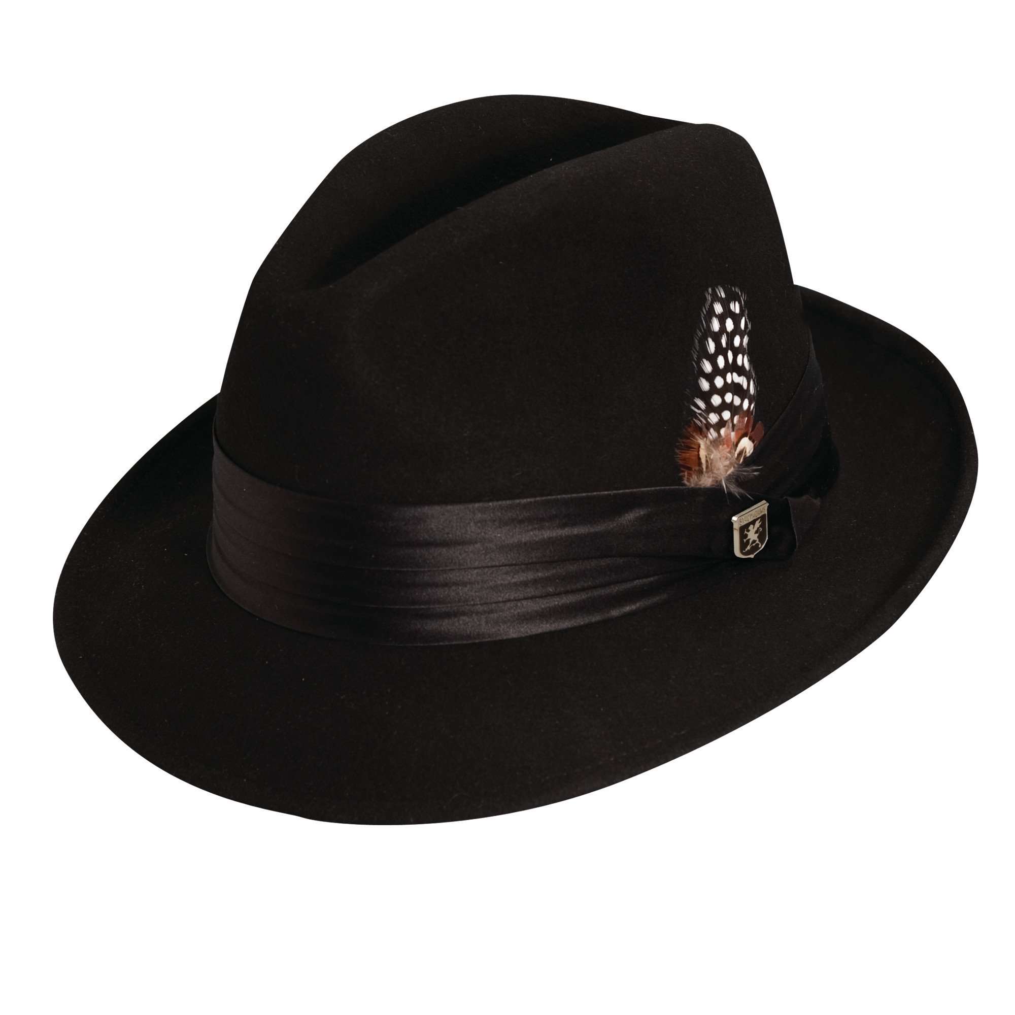 Stacy Adams Snap Brim Fedora Hat - Black up to XXL, Fedora Hat - SetarTrading Hats 