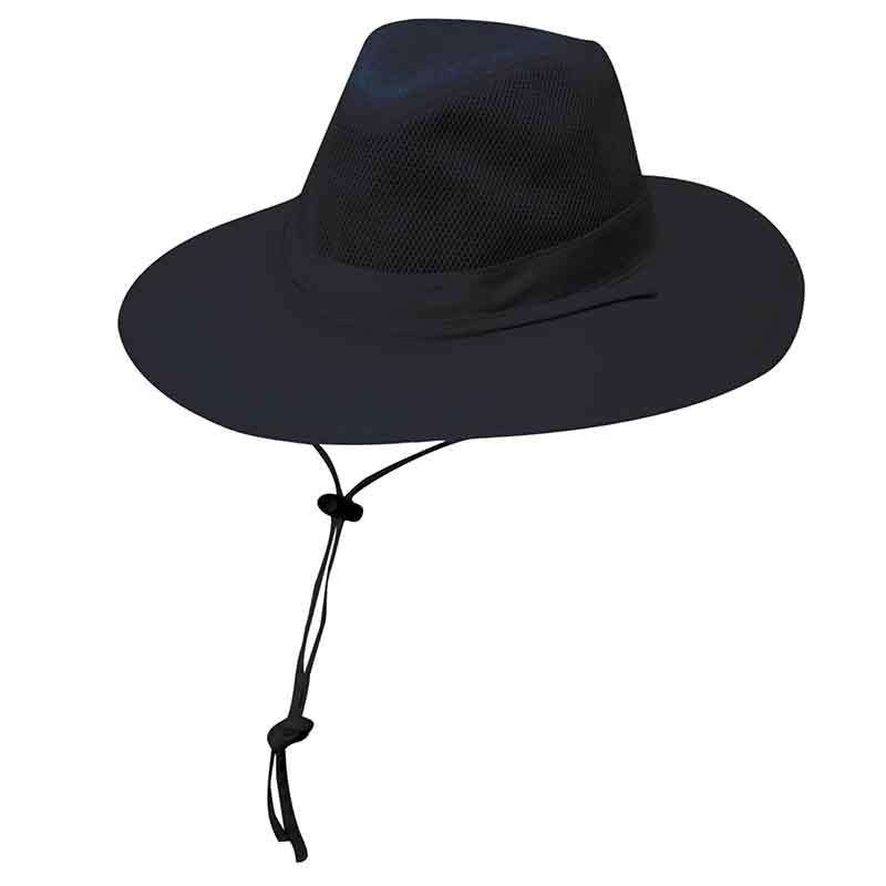 Solarweave® Mesh Crown Safari Hat - DPC Outdoor Design Safari Hat Dorfman Hat Co. SPF4S Navy Small (55 cm) 