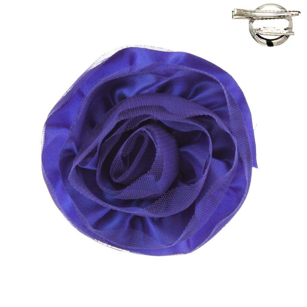 Satin Rose Fascinator-Brooch Fascinator Something Special LA SS153RB Royal Blue  
