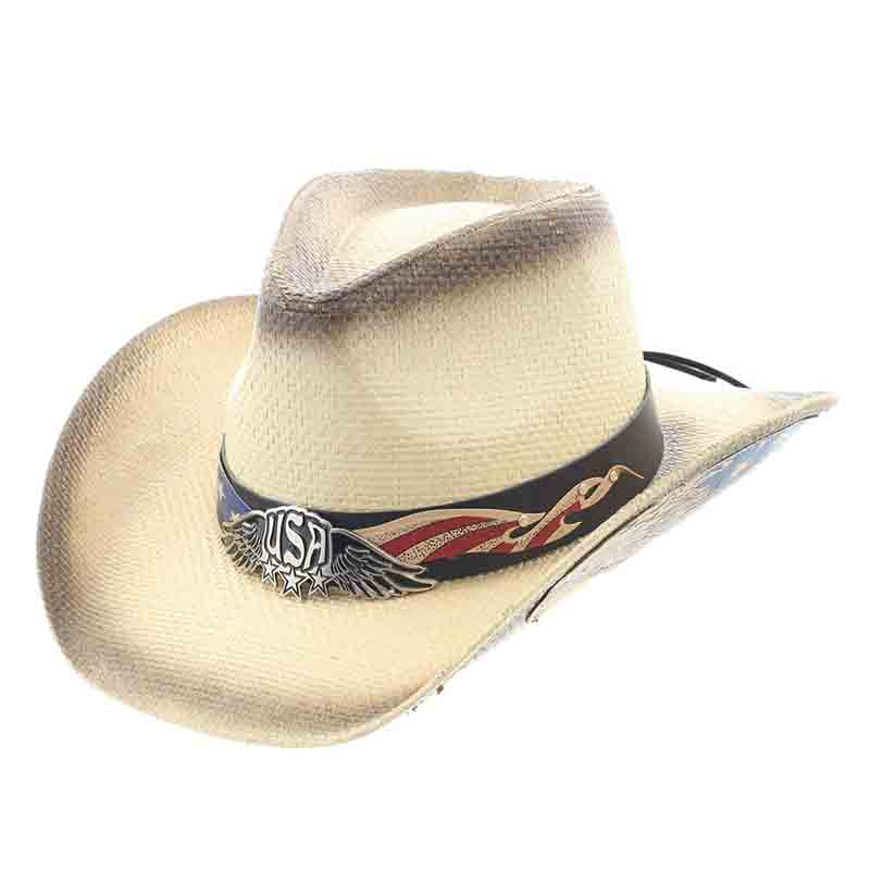 Flying Bold Eagle Under Brim USA Cowboy Hat - Milani Hats, Cowboy Hat - SetarTrading Hats 