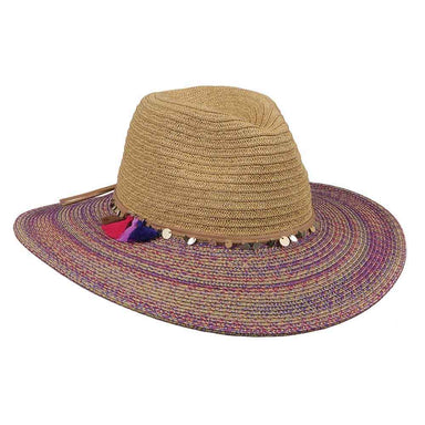 Safari Hat with Colorful Brim and Tassels - Karen Keith Hats Safari Hat Great hats by Karen Keith BT18B Pink Medium (57 cm) 