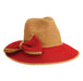 Safari Hat with Large Side Bow - Cappelli Straworld Hats Safari Hat Cappelli Straworld CSW361 Red Medium (57 cm) 
