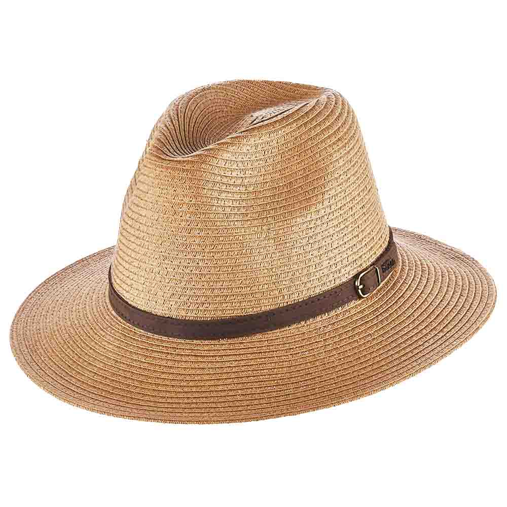 Safari Hat with Leather Belt - Scala Hats for Men Safari Hat Scala Hats ms269TEM Tea Medium 