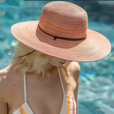Saltwater Taffy Polybraid Wide Brim Beach Hat - DPC Sun Hats Wide Brim Sun Hat Dorfman Hat Co.