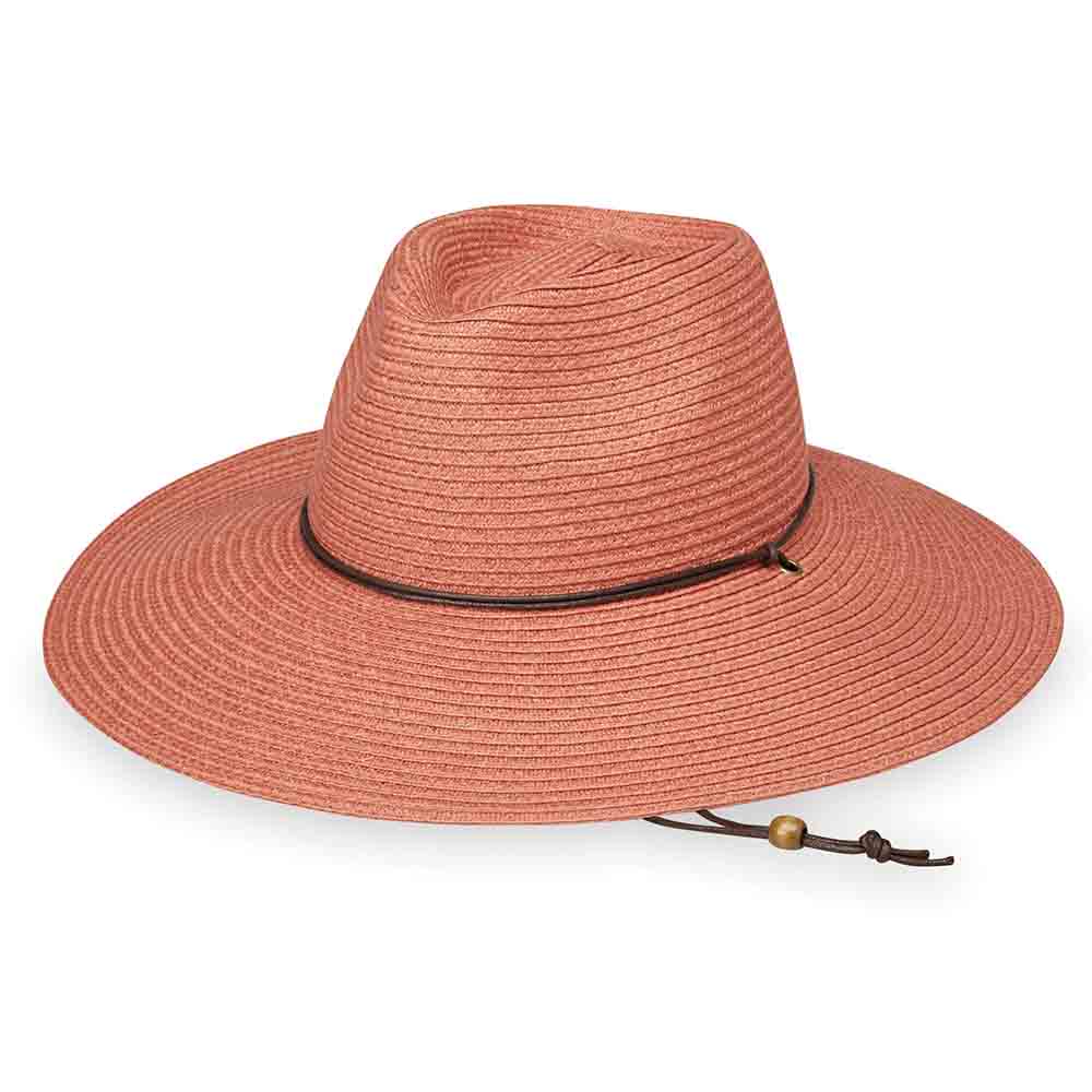 Sanibel Wide Brim Safari Hat with Chin Cord - Wallaroo Hats Safari Hat Wallaroo Hats SANI-CO Coral M/L (58 cm) 