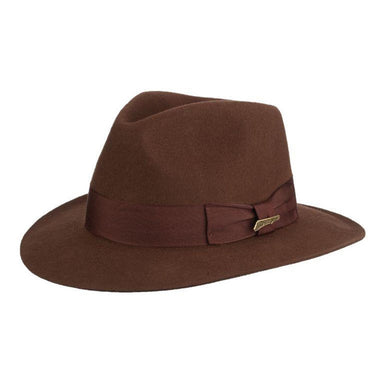 Satipo Wool Felt Fedora Hat with Raw Edge, up to 2XL - Indiana Jones Hat Fedora Hat Indiana Jones Hats IJ551-BRN1 Brown Small (54.5 cm) 