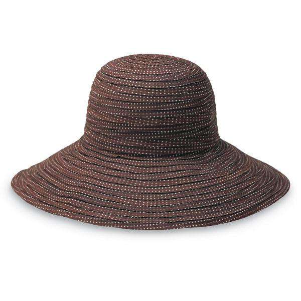 Scrunchie Packable Wide Brim Sun Hat - Wallaroo Hats Wide Brim Sun Hat Wallaroo Hats SCRBN Brown / White M/L (58 cm) 