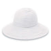 Scrunchie Packable Wide Brim Sun Hat - Wallaroo Hats Wide Brim Sun Hat Wallaroo Hats SCRwhite White M/L (58 cm) 